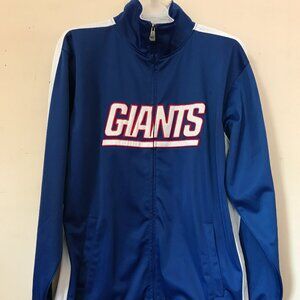 NFL Team Apparel Men's NY Giants Full zip embroidered track jacket
